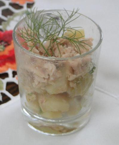 Verrine façon salade de pommes de terre