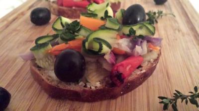 Tartines aux légumes grillés