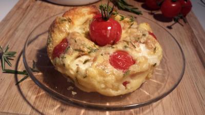 Clafoutis tomates cerise et mozza