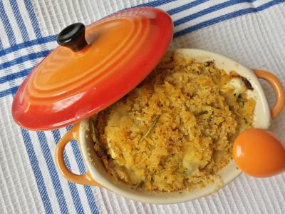 Crumble courgettes au chèvre