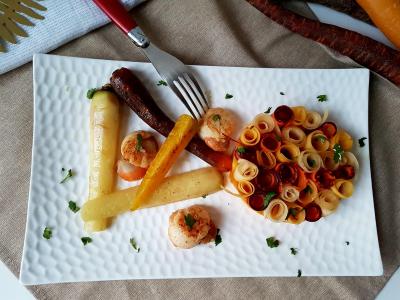 Coquilles saint jacques et variations de carottes