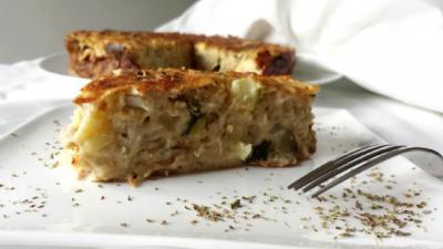 Clafoutis courgettes, ricotta, thon