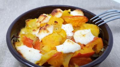 Gratin de pommes  de terre et potimarron au chèvre