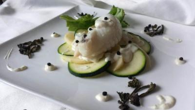 Lotte en papillote, sauce au thé vert