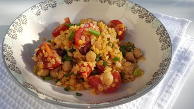 Salade de lentilles et pois chiches