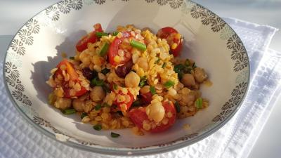 Salade de lentilles et pois chiches