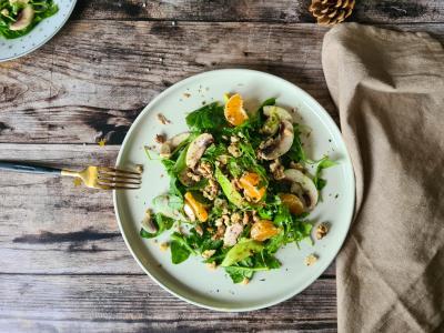 Salade épinards, roquette, avocat