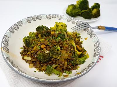 Salade de lentilles et brocolis
