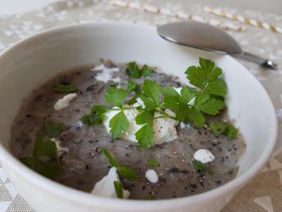 Veloute champignons chevre